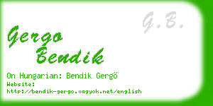 gergo bendik business card