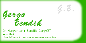 gergo bendik business card